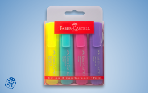 Faber-Castell Textliner Superfluorescent + Pastel - 4 Stück